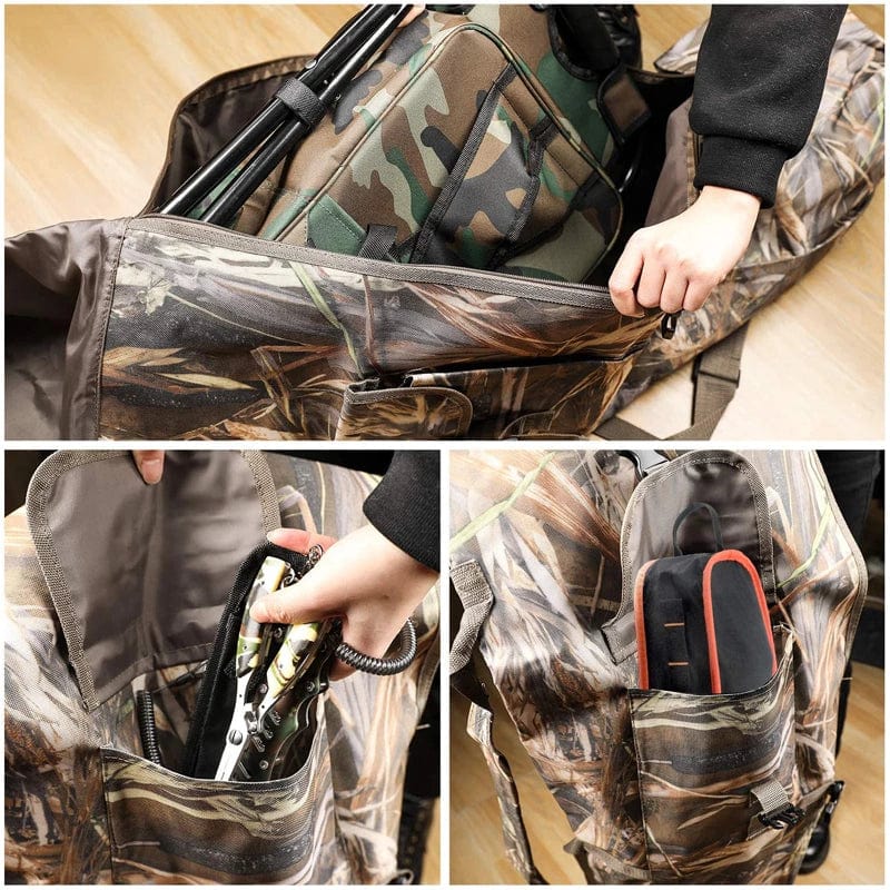 Portable Fishing Rod Pole Holder & Tackle Bag - Fishing Gear Organizer Travel Case