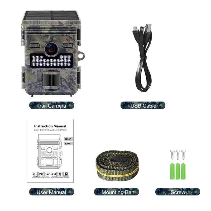 what's included with the solar trail camera