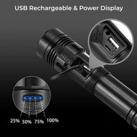 Thumbnail for Clear Vision™ Tactical Flashlight - Bright LED Flash Light Waterproof Torch USB Rechargeable (4-Pack)