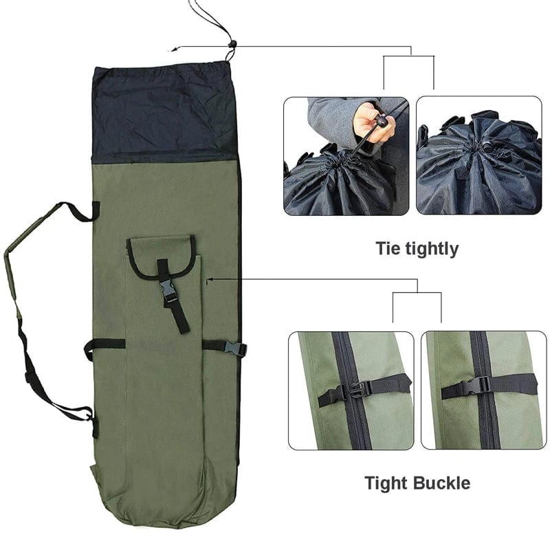 Portable Fishing Rod Pole Holder & Tackle Bag - Fishing Gear Organizer Travel Case