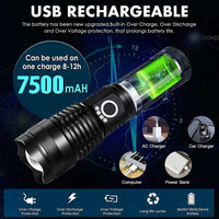 Thumbnail for Clear Vision™ Tactical Flashlight - Bright LED Flash Light Waterproof Torch USB Rechargeable (4-Pack)
